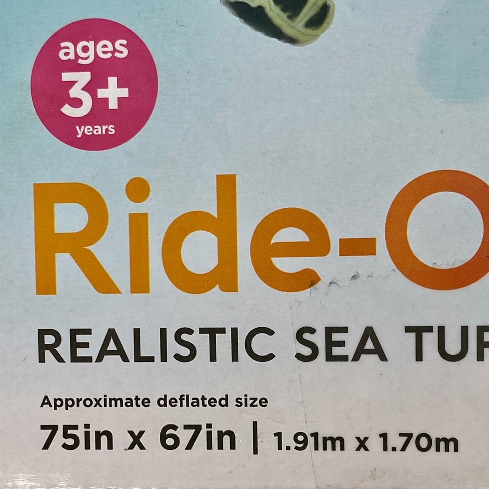 Sea Turtle, Ride-On, Large Pool Toy, New in Box - Picture 3 of 6